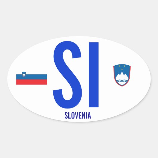 スロベニア*バンパーステッカー 楕円形シール (正面)