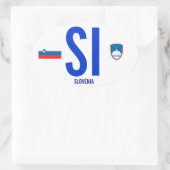 スロベニア*バンパーステッカー 楕円形シール (バッグ)