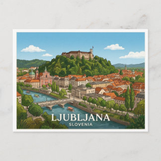 スロベニア・リュブリャナ旅行絵葉書 ポストカード
