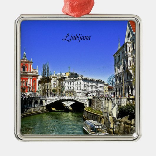 スロベニア・リュブリャナ メタルオーナメント (正面)