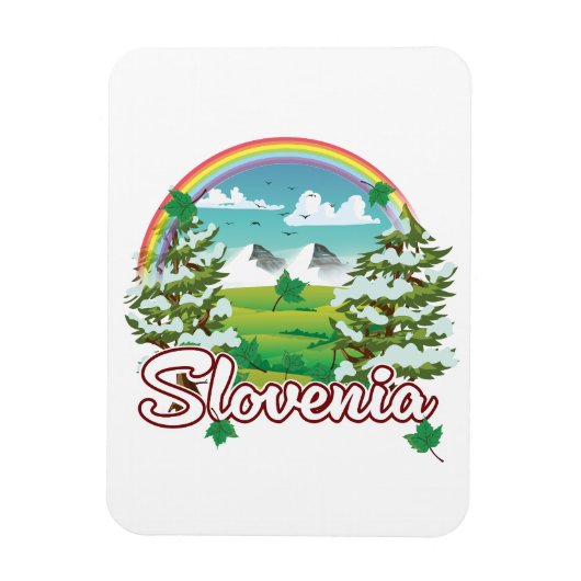 スロベニア 旅行 ロゴ マグネット (縦)