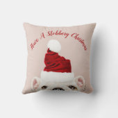スロベリーブルドッグとサンタハットのクリスマスドッグ クッション (裏面)