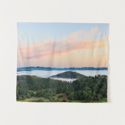 スロベ素晴らしニアのシレンタバーからの日の出 タペストリー (正面(横))