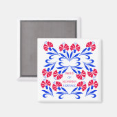 スロベ誇りを持ったニア伝統スクエアマグネットの マグネット (正面/裏面)