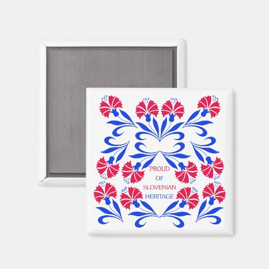 スロベ誇りを持ったニア伝統スクエアマグネットの マグネット (正面/裏面)