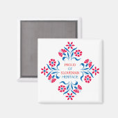 スロベ誇りを持ったニア伝統スクエアマグネットの マグネット (正面/裏面)