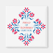 スロベ誇りを持ったニア伝統スクエアマグネットの マグネット (正面)