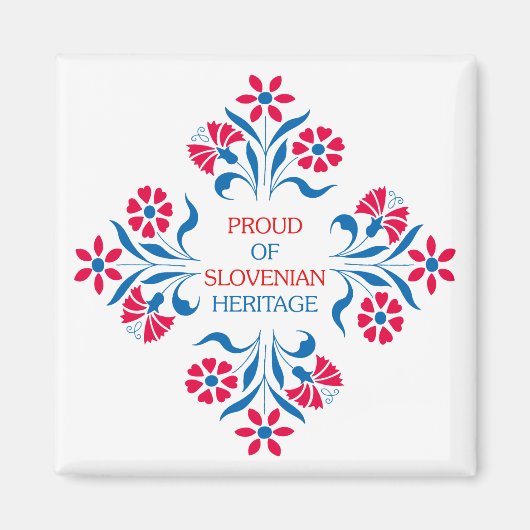 スロベ誇りを持ったニア伝統スクエアマグネットの マグネット (正面)