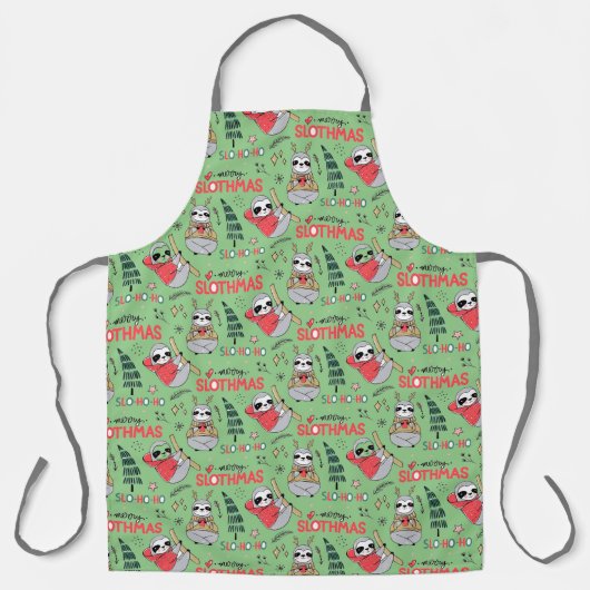 スロホホスロートマスメリークリスマスおもしろいシェフ エプロン (正面)