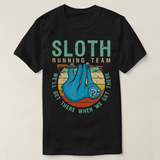 スロランニングスのチームおもしろいマラソンランナー Tシャツ (デザイン正面)
