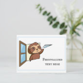 スローと紙飛行機のメッセージ ポストカード (スタンド正面)