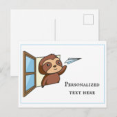 スローと紙飛行機のメッセージ ポストカード (正面/裏面)