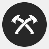 スローア用クロスした斧を投げる斧 ラウンドシール (正面)