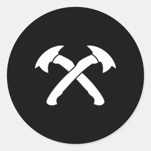 スローア用クロスした斧を投げる斧 ラウンドシール (正面)