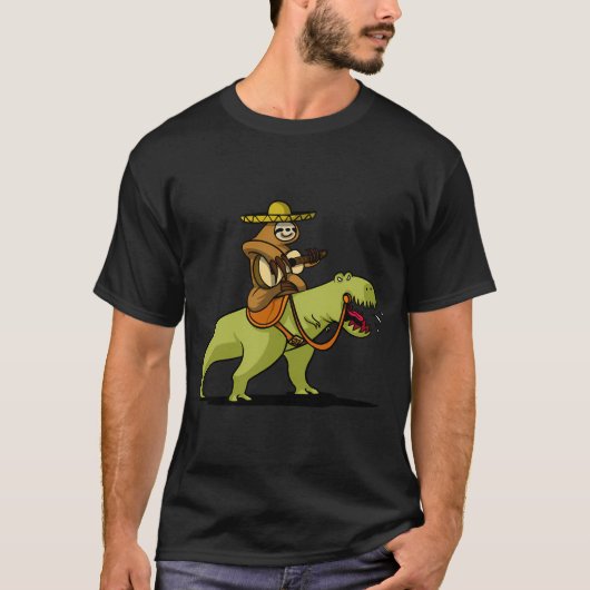 スローカウボーイのティラノサウルス乗馬 Tシャツ (正面)