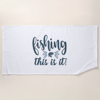 スローガンおもしろい付き魚釣りシャツ ビーチタオル