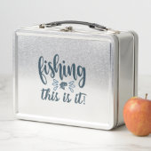 スローガンおもしろい付き魚釣りシャツ メタルランチボックス (インサイチュ)