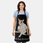 スローガンでかき絵画つく痒い犬 エプロン (着用した状態)