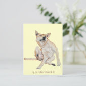 スローガンで絵画かゆい犬がおもしろい引く ポストカード (スタンド正面)