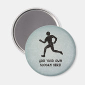 スローガンのやる気を起こさせるランナーテーマ – メタルルック マグネット (正面/裏面)