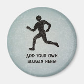 スローガンのやる気を起こさせるランナーテーマ – メタルルック マグネット (正面)