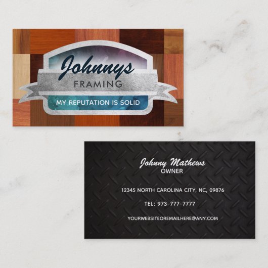 スローガンの名刺の作成 名刺 (正面/裏面)