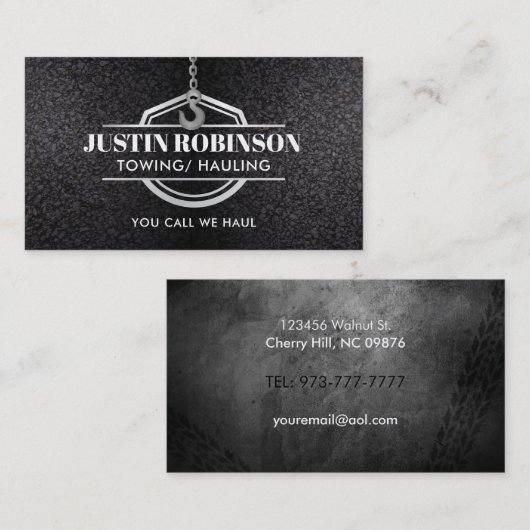 スローガンの牽引 名刺 (正面/裏面)