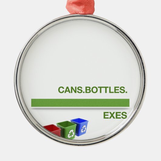 スローガンをリサイクルする破壊 メタルオーナメント (正面)