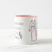 スローガンを何もせず懸命に取り組んおもしろいだ ツートーンマグカップ (中央)