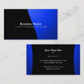 スローガンを用いる黒くおよび青のシンプルな名刺 名刺 (正面/裏面)