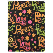 スローガンアートの平和と愛 クリップボード (裏面)