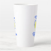 スローガンスラバウクレニグローリートゥウクライナハート カフェラテマグ (正面)