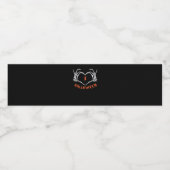 スローガンハロウィーン。ハートのスケルトンによるジェスチャー ペットボトルラベル (シングルラベル)