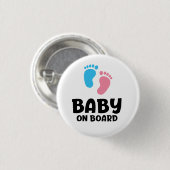 スローガンベビーオンボード – ベビーボード、自動。 缶バッジ (正面&裏面)