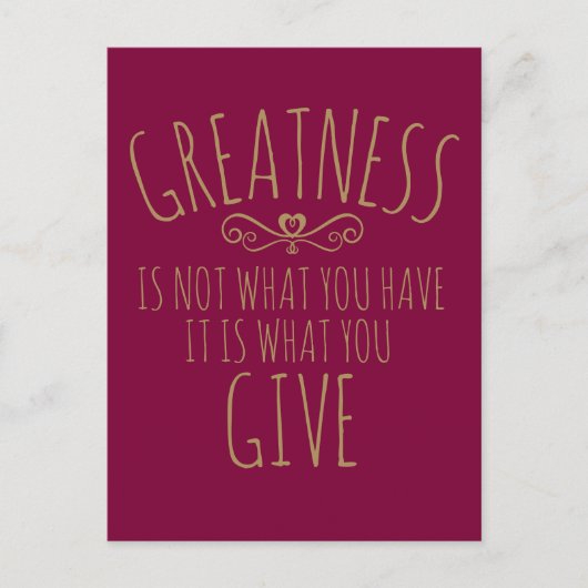 スローガン与えはがきの偉大さ ポストカード (正面)