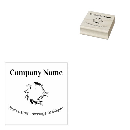 スローガン付きカスタム会社名と会社のロゴ ラバースタンプ (押印)