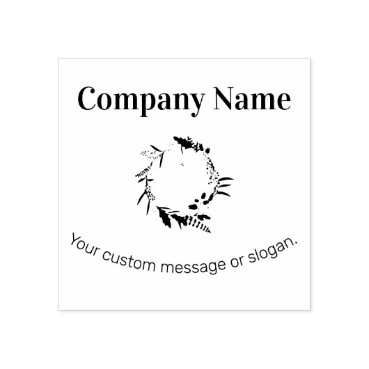 スローガン付きカスタム会社名と会社のロゴ ラバースタンプ (インプリント)