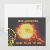 スローガン付きバーニングボールテーマ写真 ポストカード (正面/裏面)