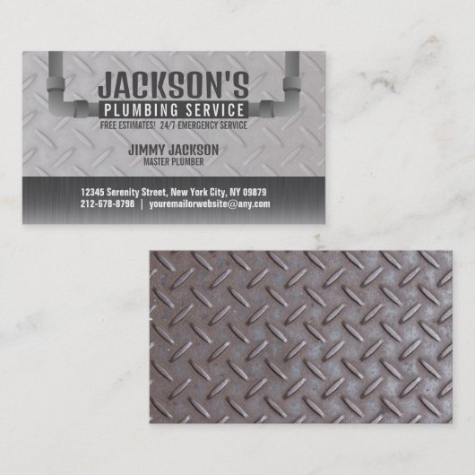 スローガン付き給排水衛生設備配管名刺 名刺 (正面/裏面)