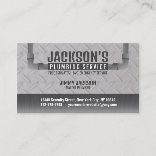 スローガン付き給排水衛生設備配管名刺 名刺 (正面)