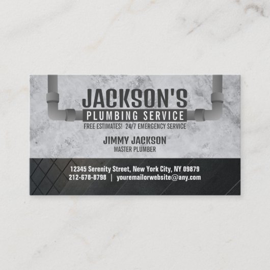 スローガン付き給排水衛生設備配管名刺 名刺 (正面)