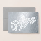 スローガン信じ文字図 箔カード (封筒付き正面)