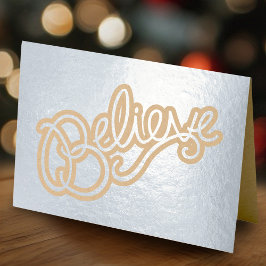 スローガン信じ文字図 箔カード