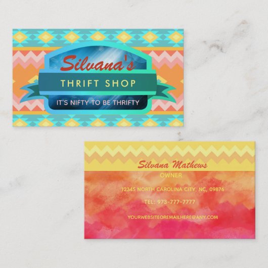 スローガン名刺店 名刺 (正面/裏面)