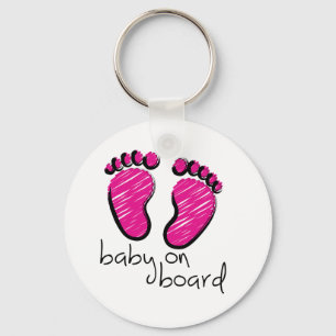 スローガンbaby girl on board -ベビーマイジェアンボード キーホルダー