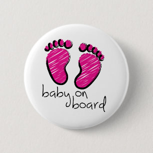 スローガンbaby girl on board -ベビーマイジェアンボード 缶バッジ