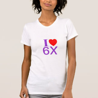 スローガンTシャおもしろいツ「I LOVE 6X」 Tシャツ