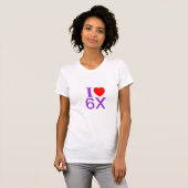 スローガンTシャおもしろいツ「I LOVE 6X」 Tシャツ (正面フル)