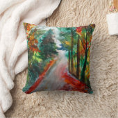 スロークッション秋の風景の水色 クッション (ブランケット)