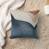 スロークッション – 抽象芸術ブルーブラウンパターン クッション (ブランケット)